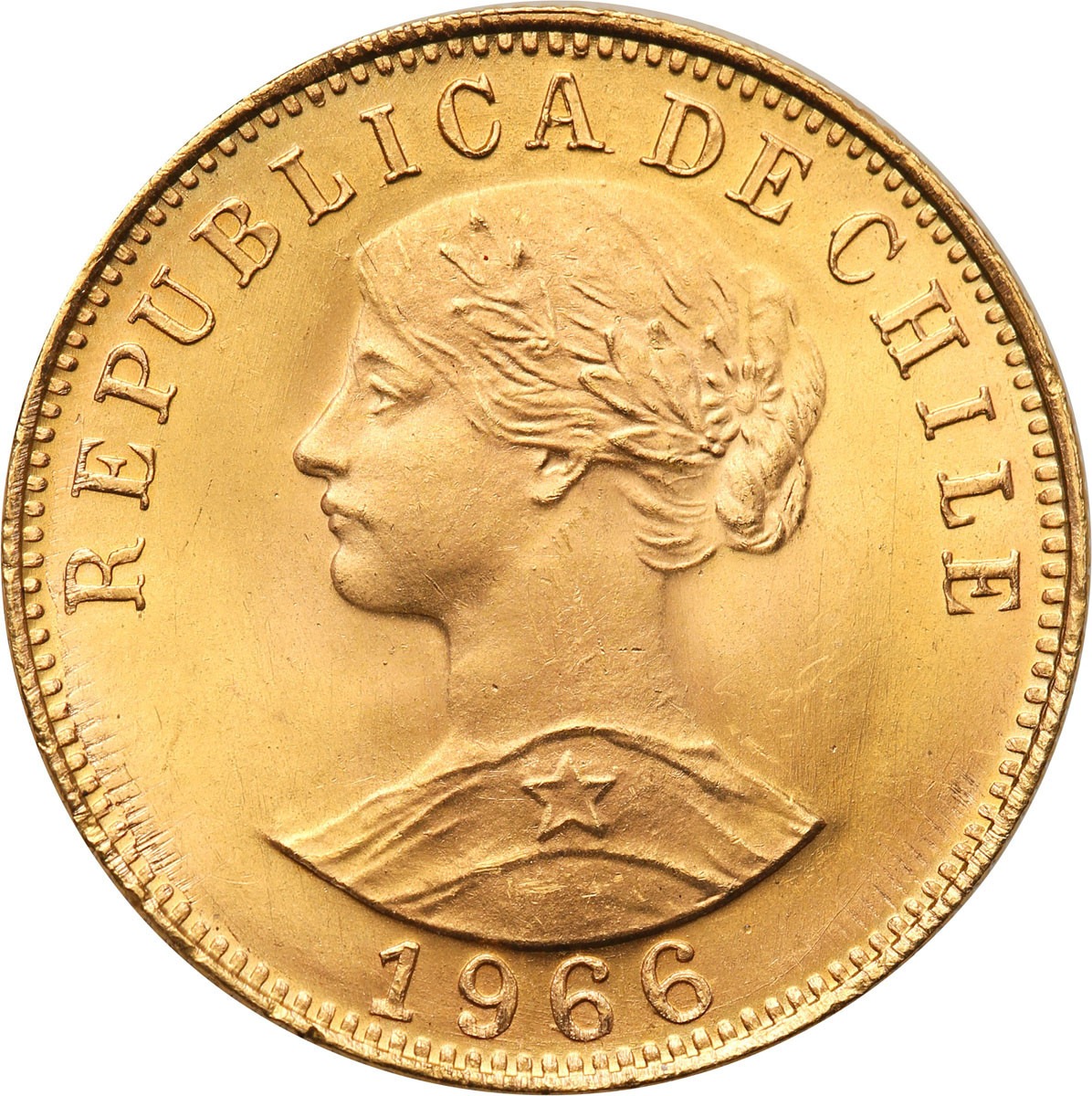 Chile. 50 pesos 1966 - piękne